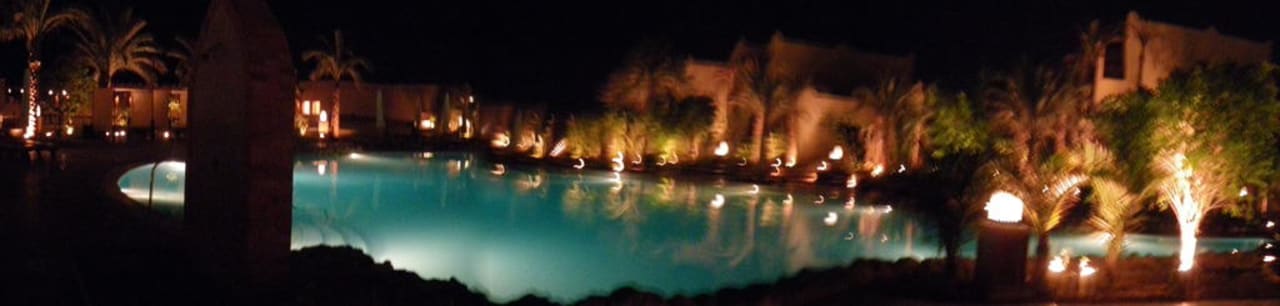 Panorama Poolblick bei Nacht The Grand Hotel Sharm El Sheikh