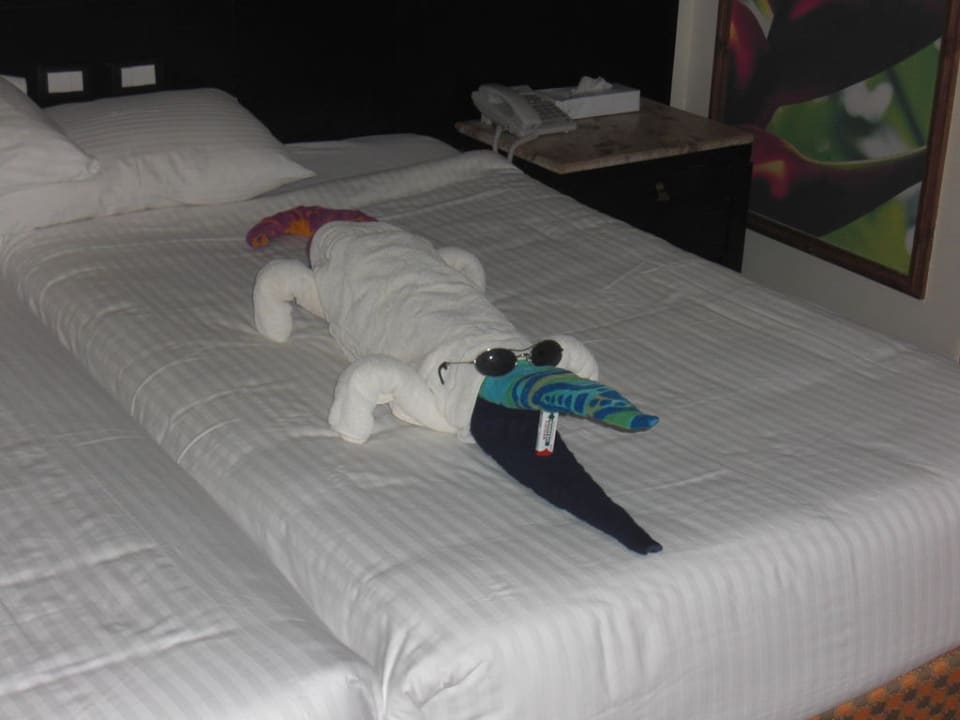 Kunstwerk unseres Zimmerboys Pickalbatros Jungle Aqua Park Resort - Neverland Hurghada