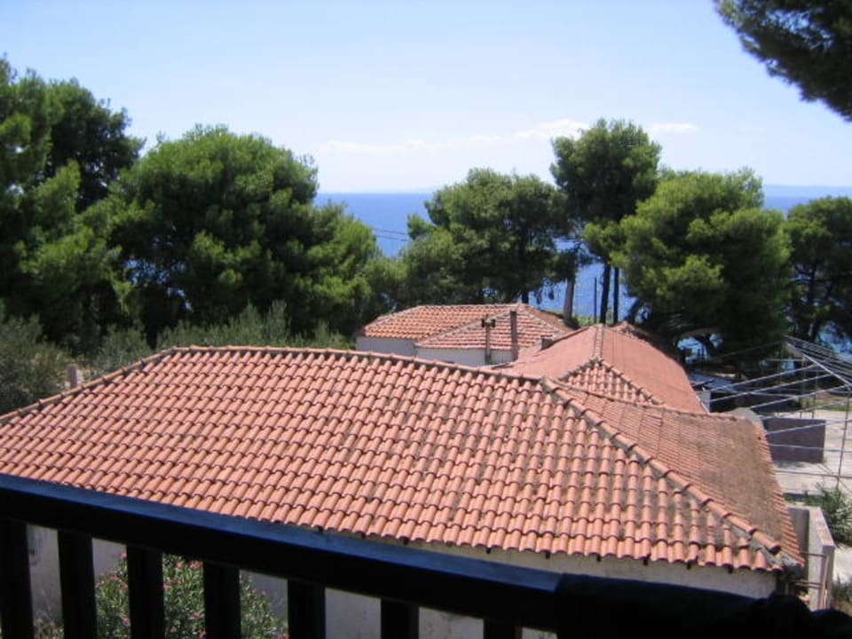 Blick vom Bungalow D auf das Meer Philoxenia Hotel