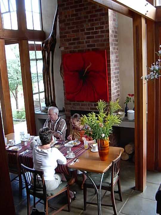 Beim Breakfest im Haupthaus Hotel Aaasvoelkrans