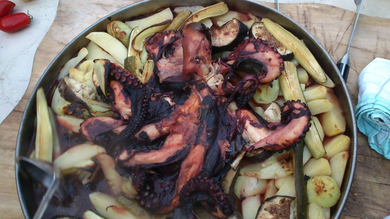 Oktopus, Abendessen vom Vermieter Apartments Sanic