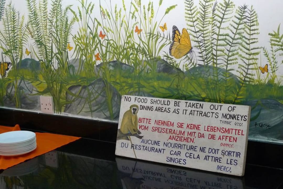 Hinweis am Buffet Hotel Papillon Lagoon Reef