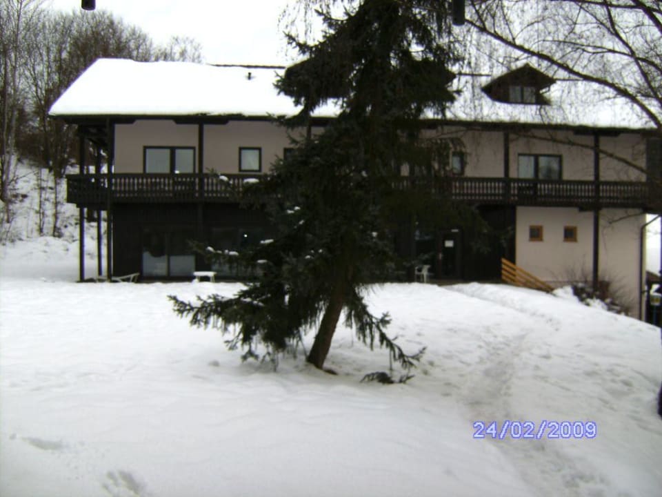 Blick vom Zimmer zum Hallenbad Hotel Bayerischer Wald