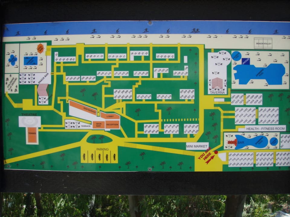 Der Lageplan des Hotels Dimitra Beach Hotel & Suites