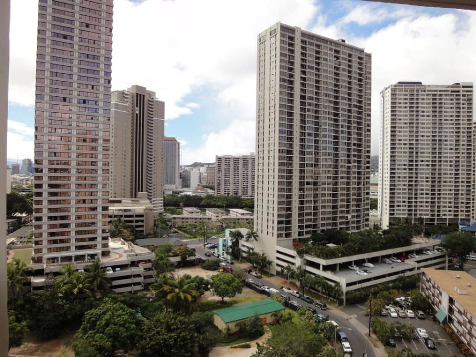 Blick vom Zimmer Richtung Honolulu Hotel Aqua Palms at Waikiki