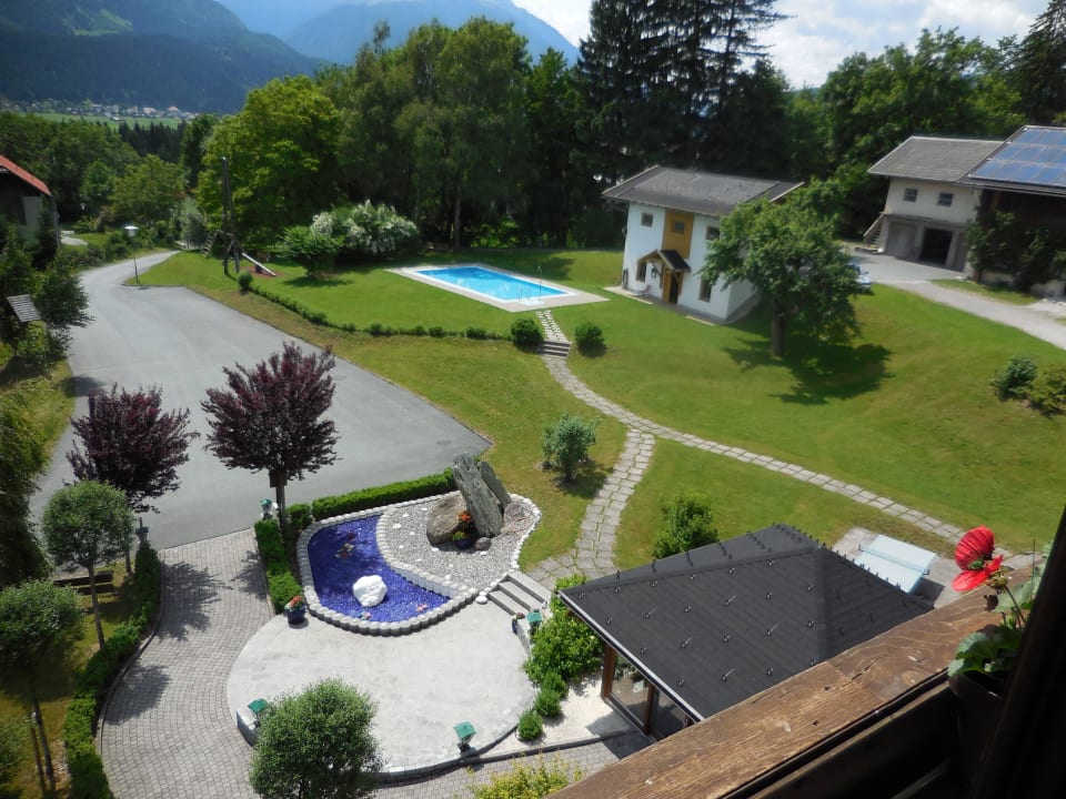 Aussicht vom Balkon Gasthof Pension Birkenhof