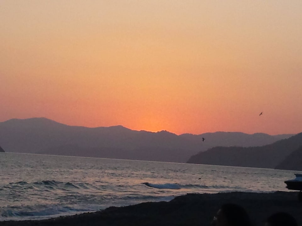 Sonnenuntergang am Strand beim Hotel  Club Tuana Fethiye