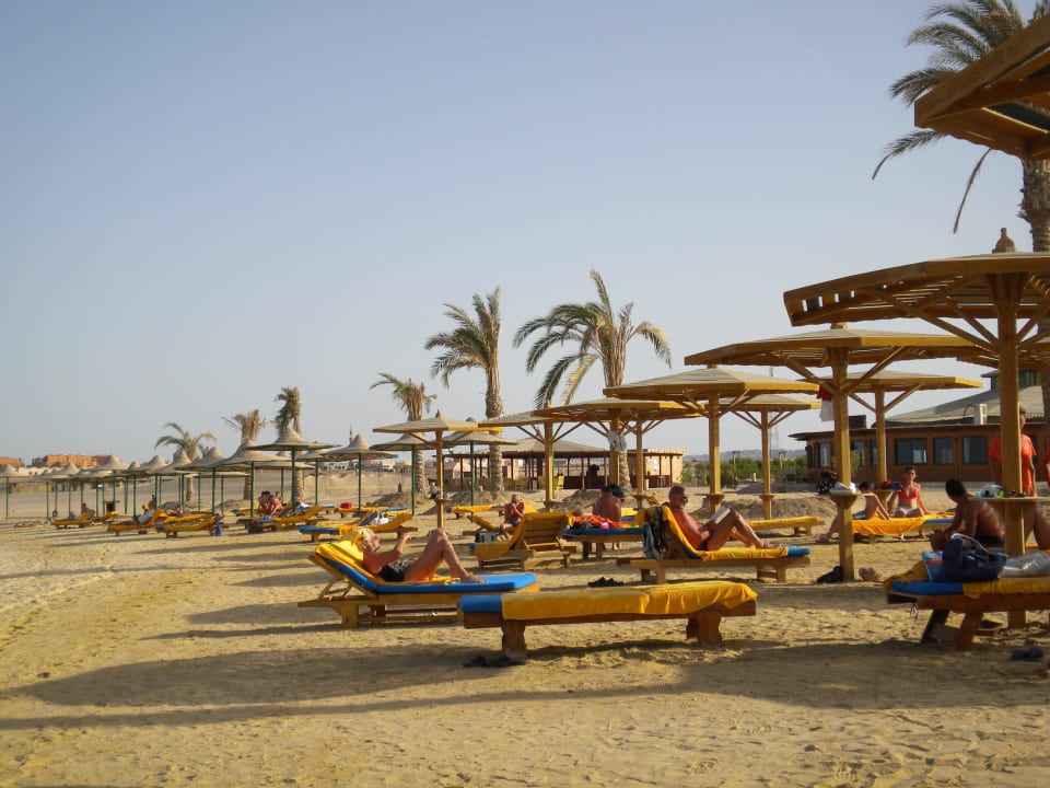 Strand mit Liegen und Sonnenschirmen Laguna Beach Marsa Resort