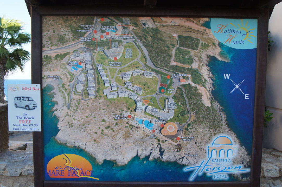 Mapa kompleksu Hotel Kalithea Horizon Royal