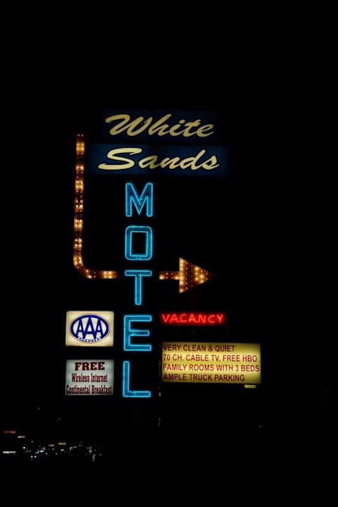 Classic Neon Road Sign White Sands Motel