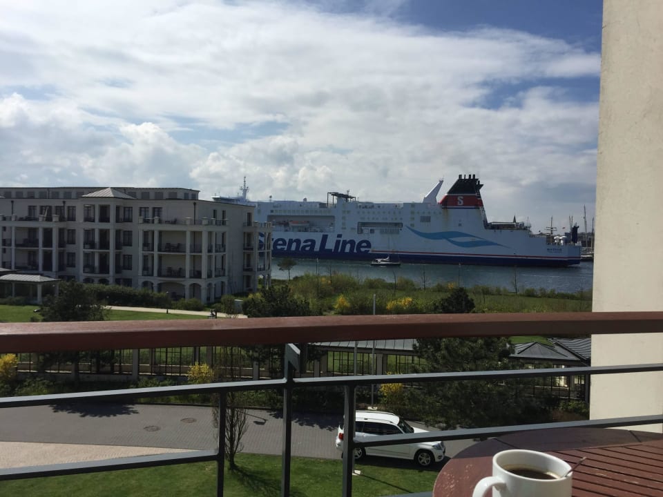 Ausblick aus dem Haupthaus Hotel Yachthafenresidenz Hohe Düne