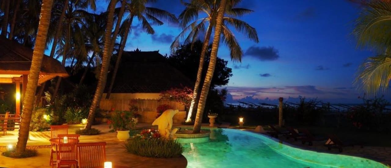 Panoramaview_Restautant_Pool Palm Garden Amed Beach & Spa Resort Bali