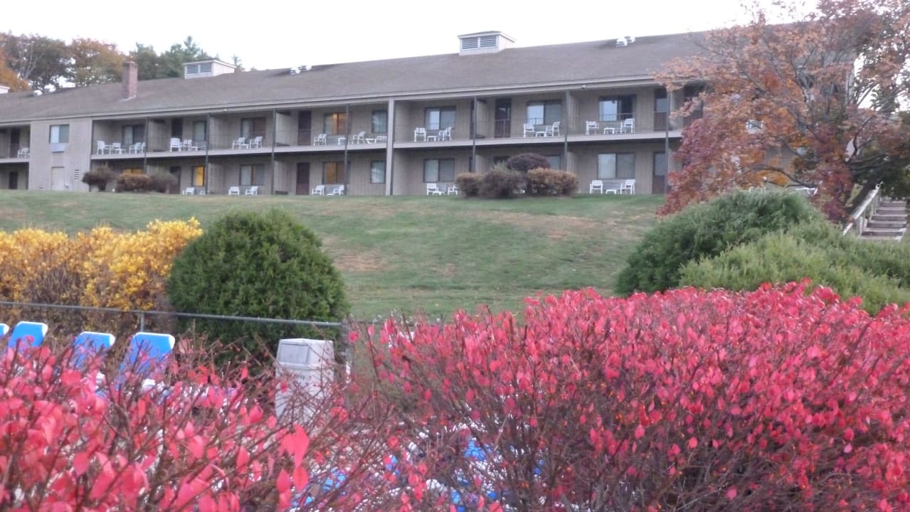 Blick vom Pool zum Hotel Hotel Fox Ridge Resort