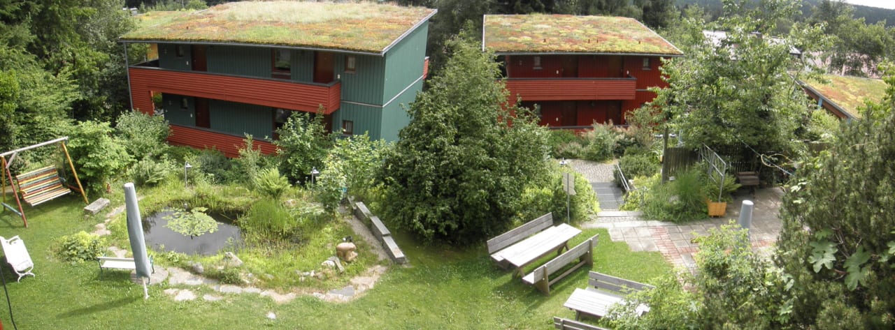 Blick auf die beiden Appartementanlagen Wagners Hotel Schönblick
