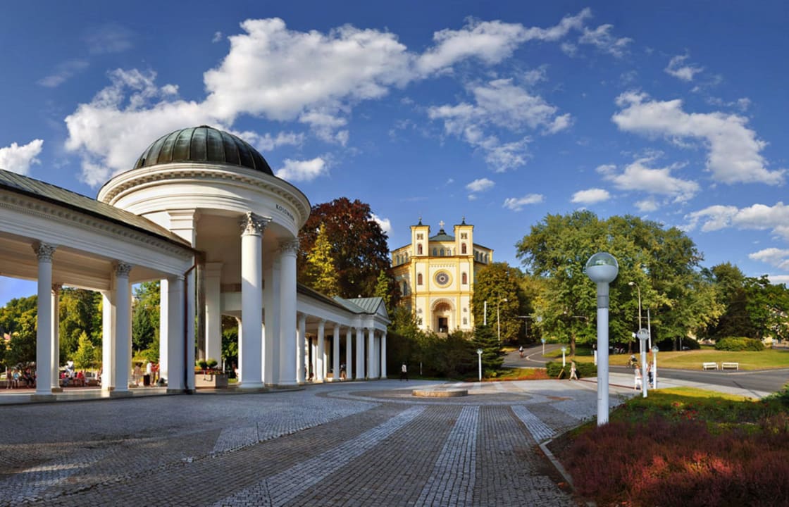 Collonade with healing springs Hotel Olympia