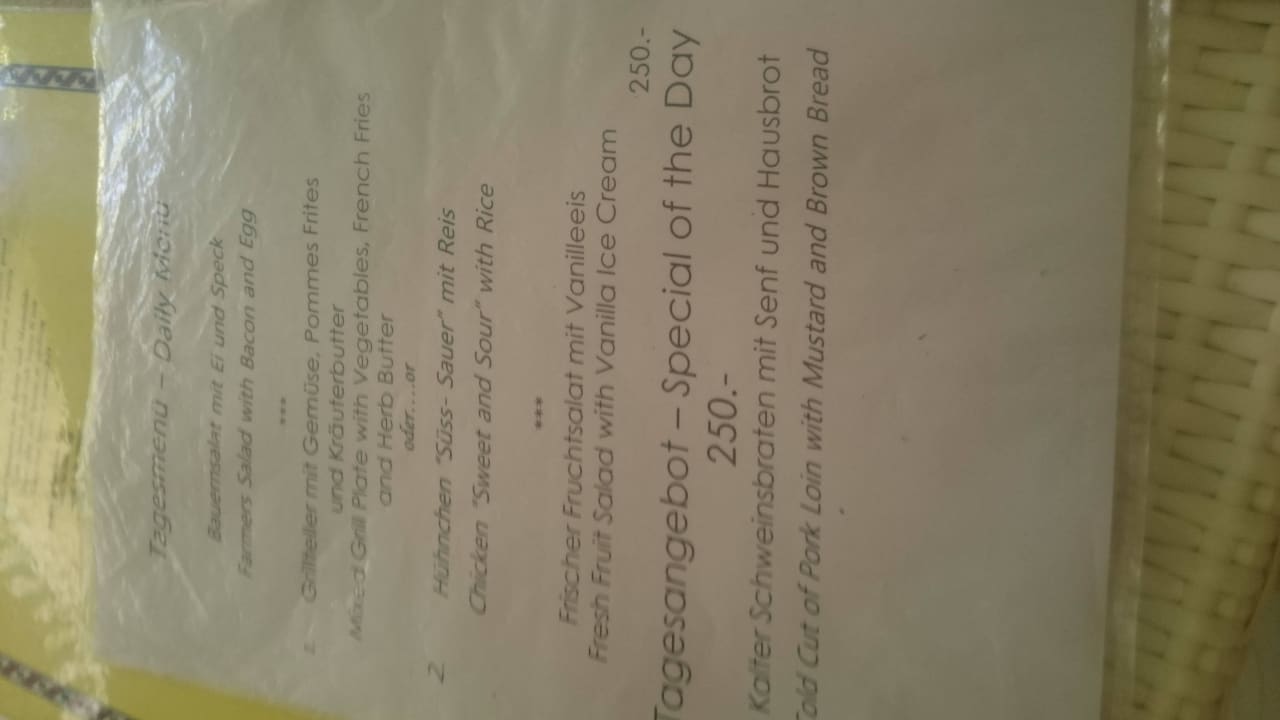 Karte Tagesmenü Lokal Phuket