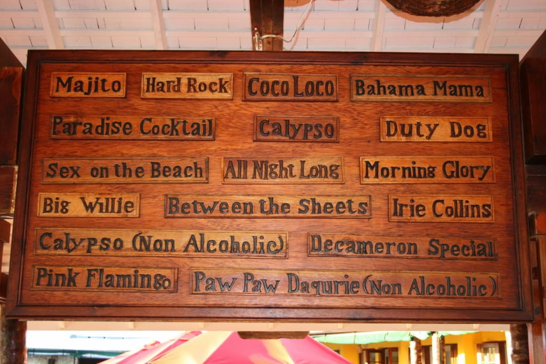 Die Getränkekarte Grand Muthu Club Caribbean Runaway Bay