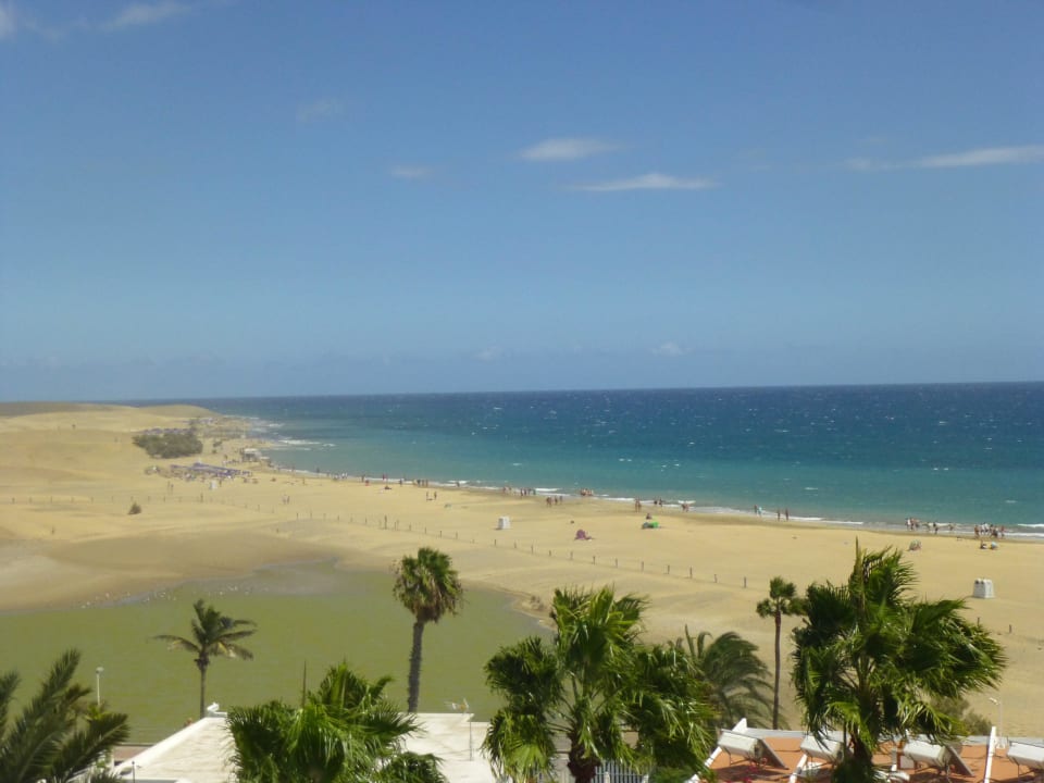 Strandblick aus dem 7.Stock Seaside Hotel Palm Beach