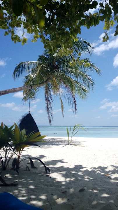 Vor dem Bungalow Meeru Maldives Resort Island