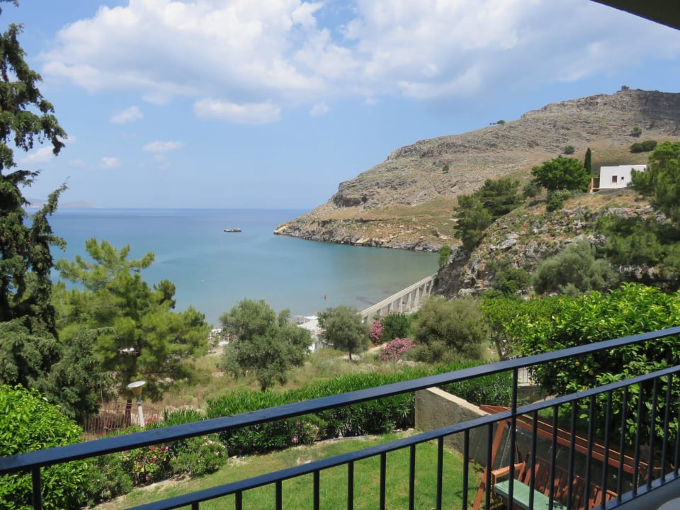 Ausblick vom Balkon Lindos Mare, Seaside Hotel