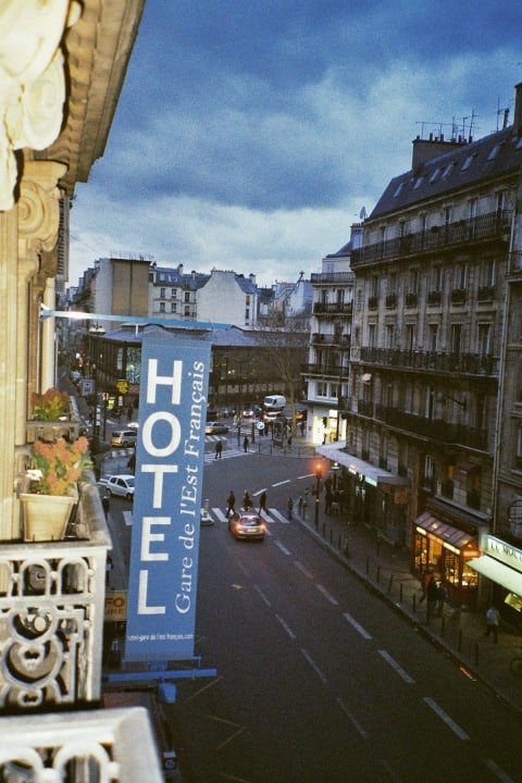 Aussicht vom Balkon Hotel Libertel Gare de L'Est Francais