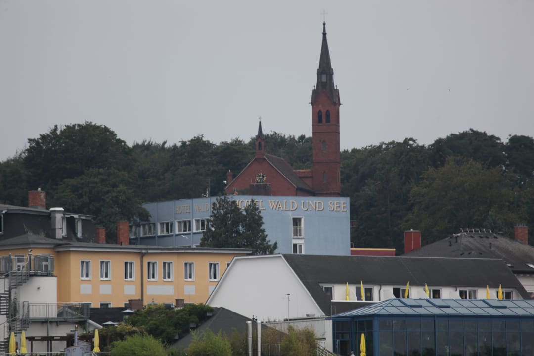 Blick vom Strand Hotel Wald und See