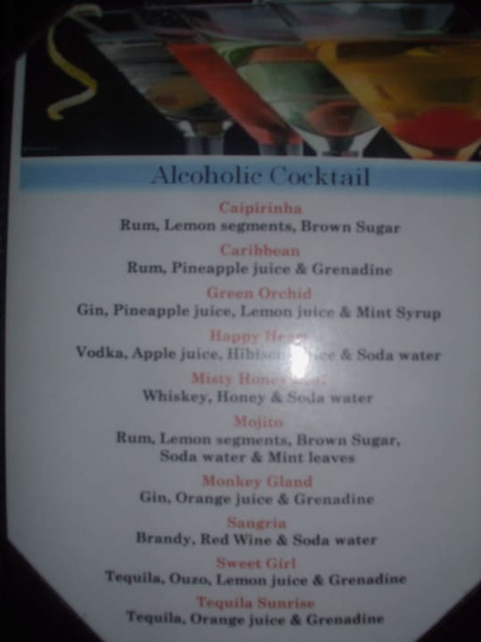 Karta drinków JAZ Aquamarine Resort