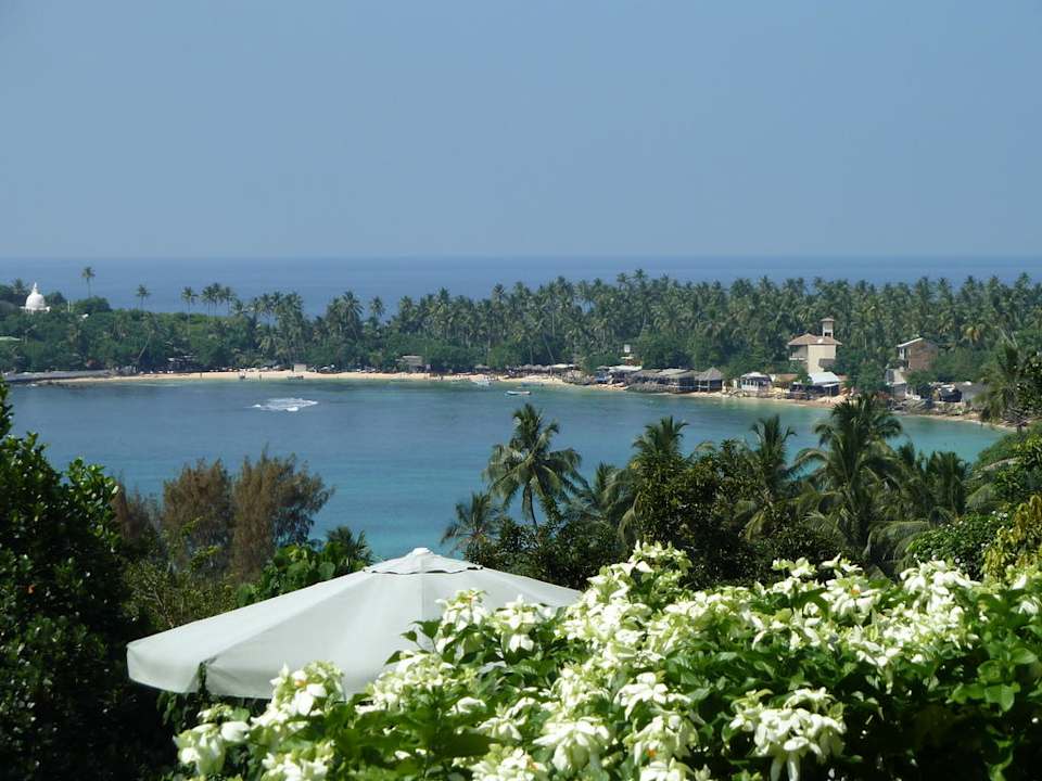 Blick vom Restaurant zur Bucht Hotel Panorama
