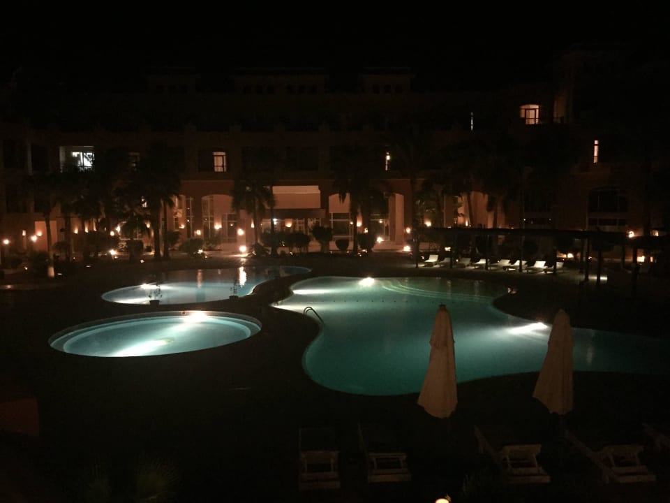 Zweitpool bei Nacht, Blick aus dem DZ Club Paradisio El Gouna, Red Sea