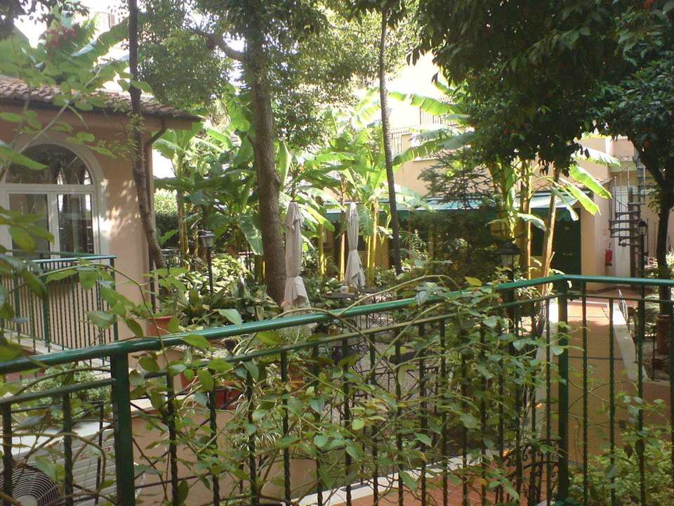 Garten von unserer Terrasse aus Hotel Astoria Garden