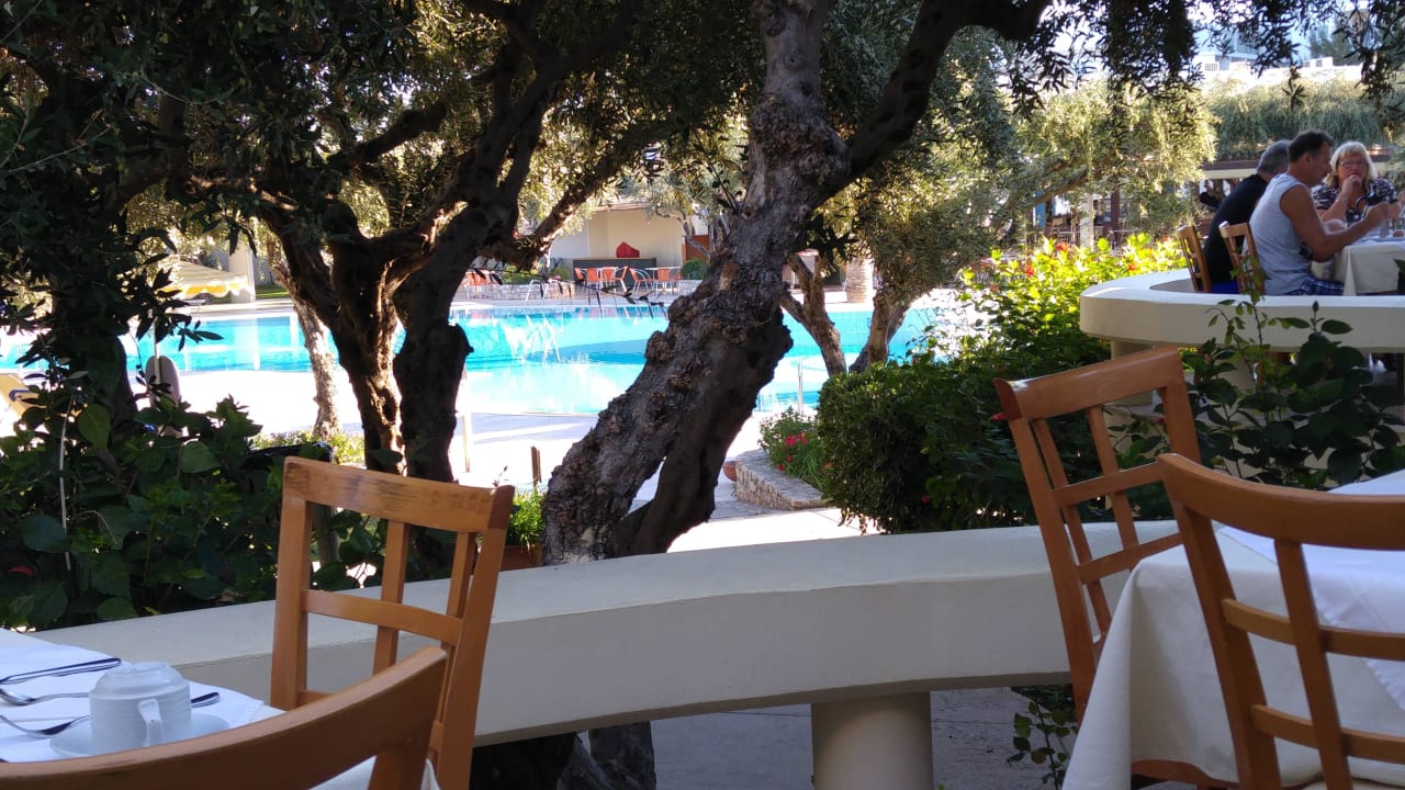 Blick vom Restaurant zum Pool TUI KIDS CLUB Alex Beach