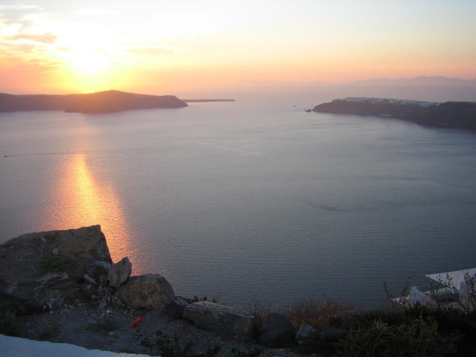Ausblick - Sonnenuntergang White Santorini Hotel