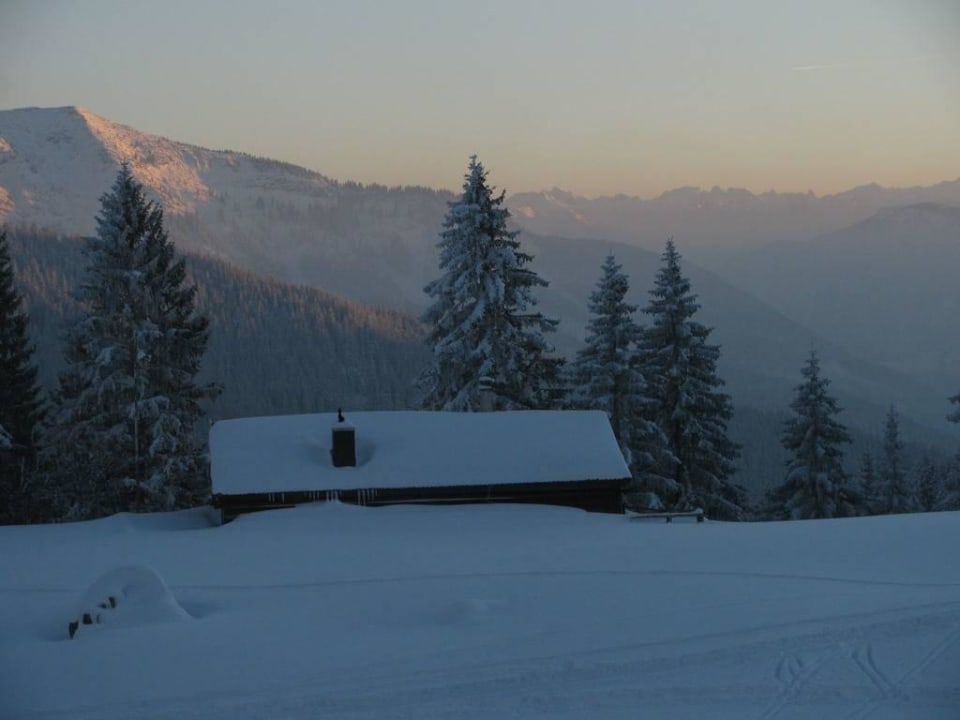 Ausblick am Abend DAV Schönfeldhütte 1410 m