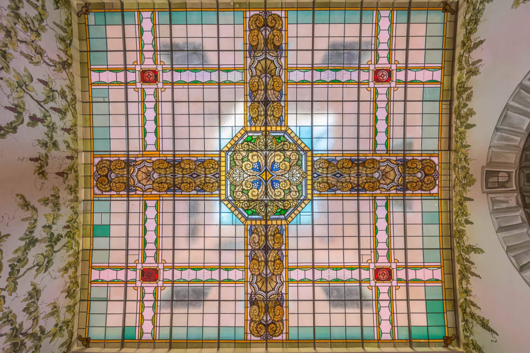 Eingangsbereich - Bleiglasdecke  Hotel Waldschlösschen Wangen