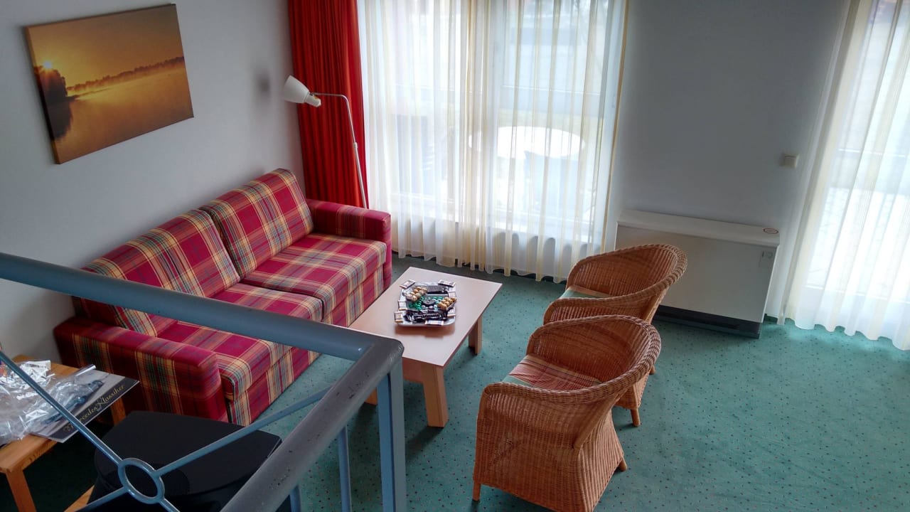 Wohnzimmer bei einer Hausmietung Precise Resort Marina Wolfsbruch