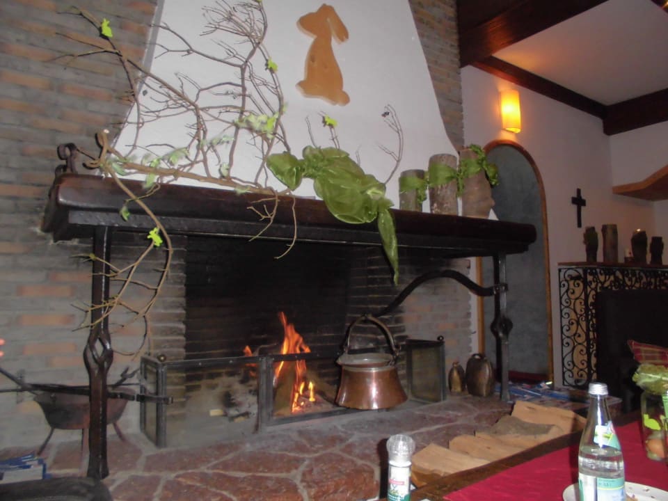 Kamin in der Lobby Hotel Seeblick