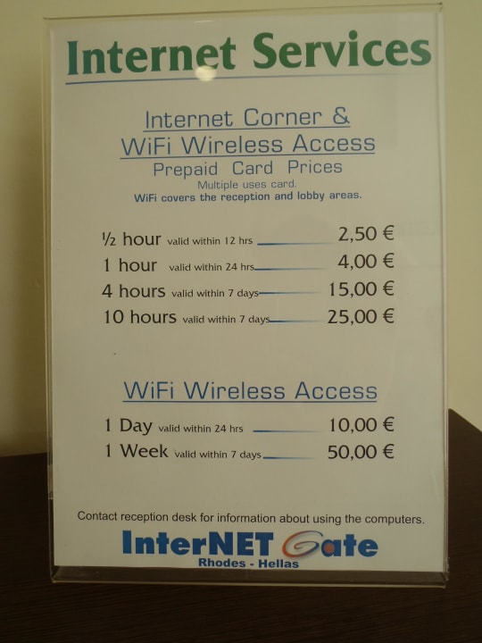 Ceník wi-fi připojení Lindos Imperial Resort & Spa