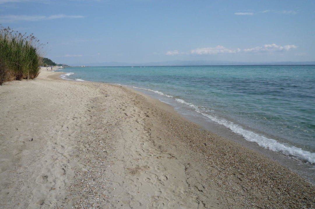 Ausschnitt vom langen Sand / Kieselstrand Aegean Melathron Thalasso Spa Hotel