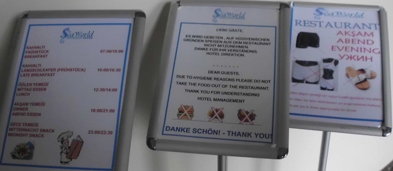 Öffnungszeiten und Benimmregeln Seaden Sea World Resort & Spa