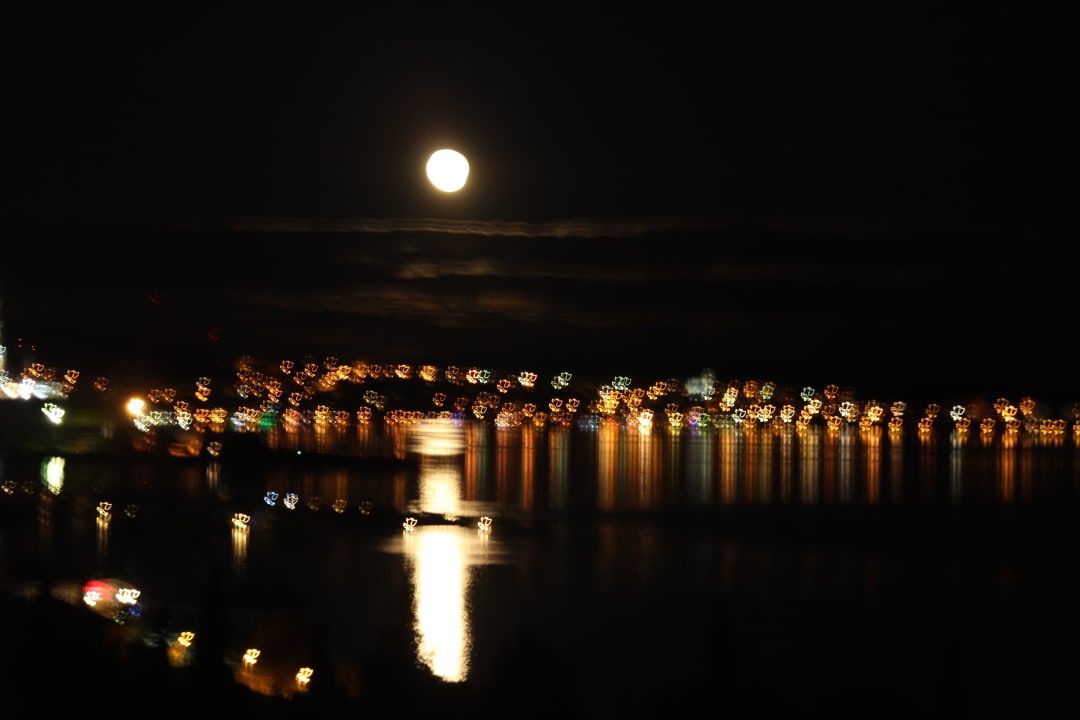 Blick von unserem Balkon bei Nacht Apartments Villa Milic