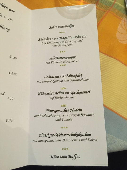 Abend-Menü Naturhotel Molzbachhof