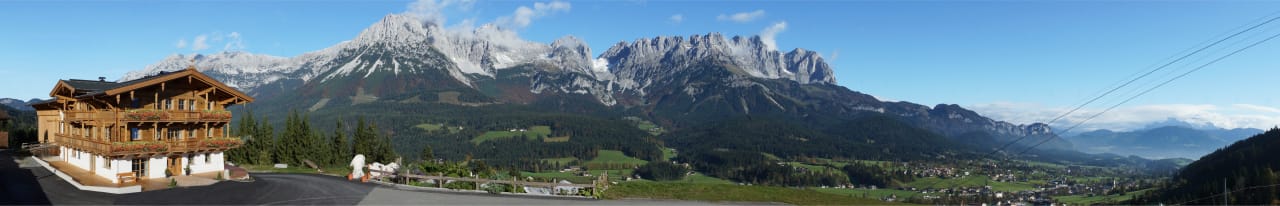 Ausblick auf Wilder Kaiser vom Naschberghof  Naschberghof