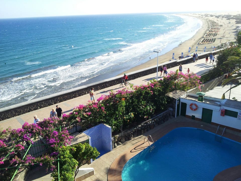 Blick auf Pool und Strand Hotel San Nicolas