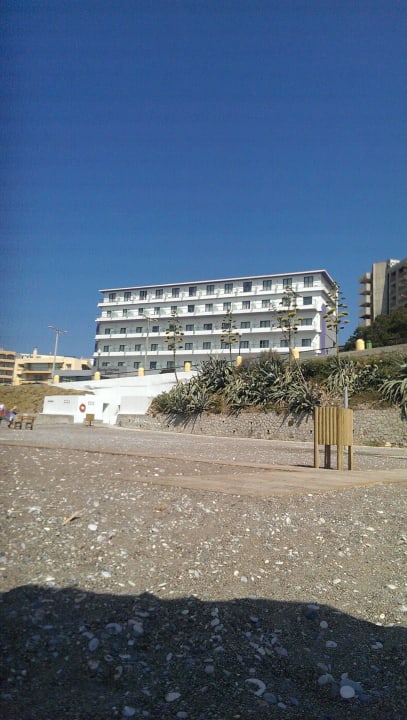 Blick vom Stand auf das Hotel Rhodos Horizon Resort