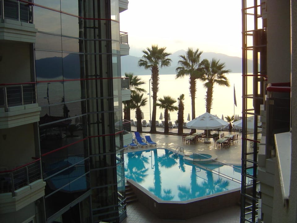 Ausblick aus unserem Zimmer Poseidon Hotel