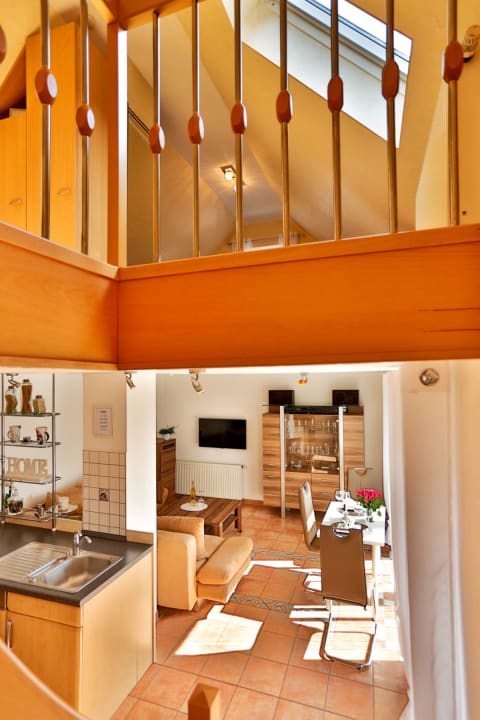 Blick auf beide Ebenen Ferienhaus Holtmann