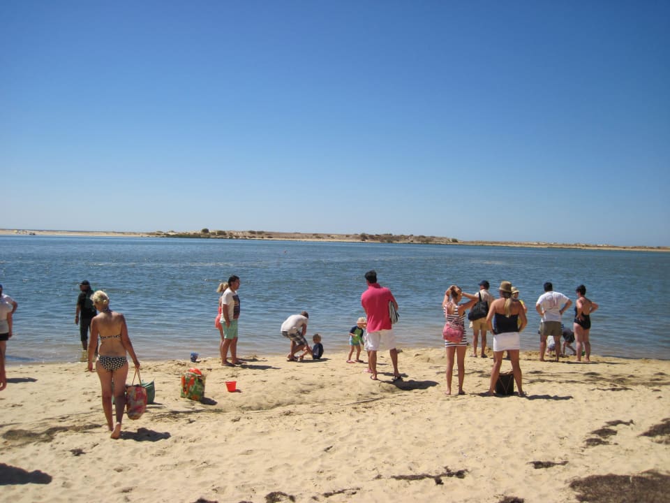 Warten auf das Boot zum Strand ROBINSON QUINTA DA RIA