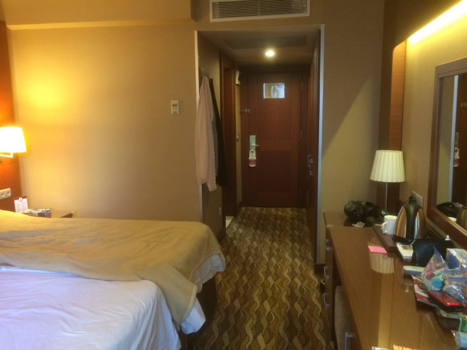 Blick auf Tür, rechts Schrank, links Bad Vicenza Hotel