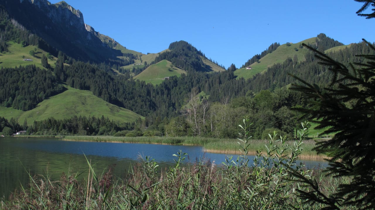 Unmittelbar vor dem Hotel Hostellerie am Schwarzsee