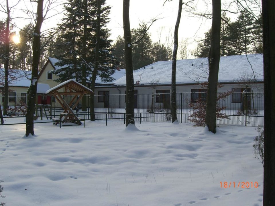Blick vom Tierpark auf die Rückseite Hotel Kleine Residenz am Tierpark